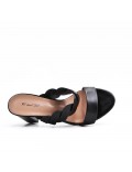 Faux leather heeled sandal