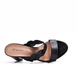 Faux leather heeled sandal