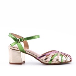 Faux leather heeled sandal