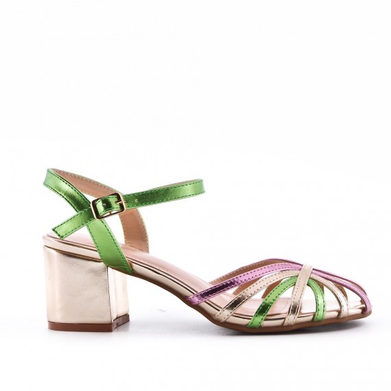 Faux leather heeled sandal