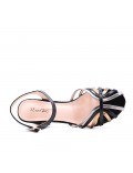 Faux leather heeled sandal