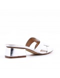 Faux leather heeled sandal