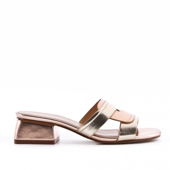 Faux leather heeled sandal