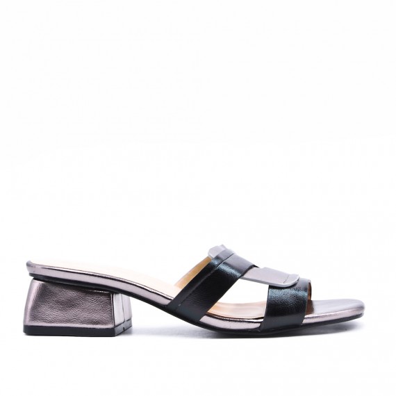 Faux leather heeled sandal