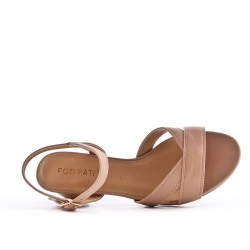 Faux leather heeled sandal