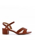 Faux leather heeled sandal