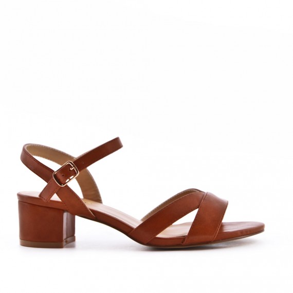 Faux leather heeled sandal