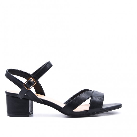 Faux leather heeled sandal