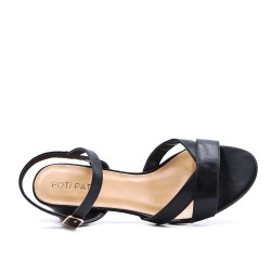 Faux leather heeled sandal