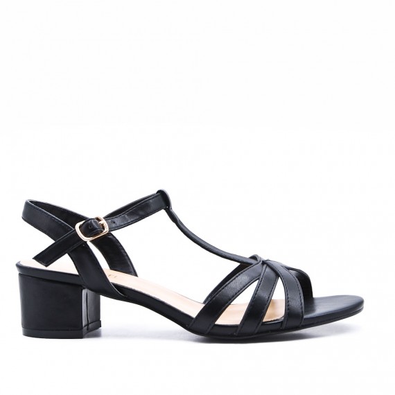 Faux leather heeled sandal