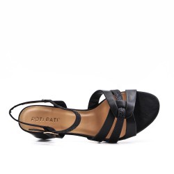 Faux leather heeled sandal