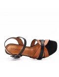 Faux leather heeled sandal