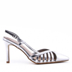 Faux leather heeled sandal