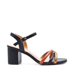 Faux leather heeled sandal