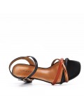 Faux leather heeled sandal