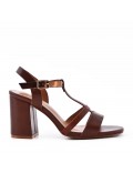 Faux leather heeled sandal