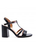 Faux leather heeled sandal