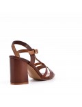 Faux leather heeled sandal