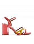 Faux leather heeled sandal