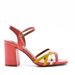 Faux leather heeled sandal