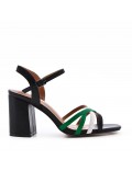 Faux leather heeled sandal