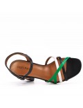 Faux leather heeled sandal