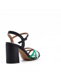 Faux leather heeled sandal