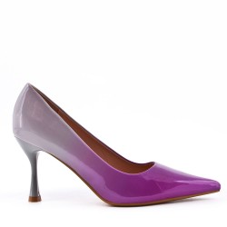 Leatherette pump with heels