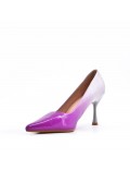 Leatherette pump with heels