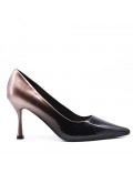 Leatherette pump with heels