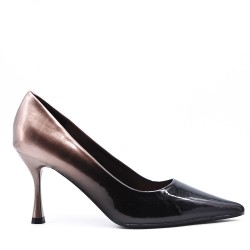 Leatherette pump with heels