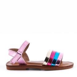 Girl's faux leather sandal