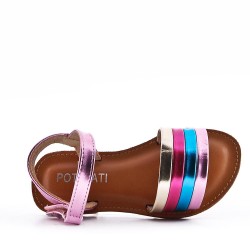 Girl's faux leather sandal