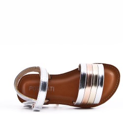 Girl's faux leather sandal