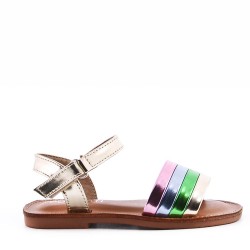 Girl's faux leather sandal