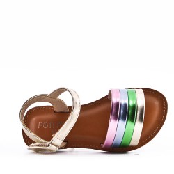 Girl's faux leather sandal