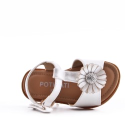 Girl's faux leather sandal