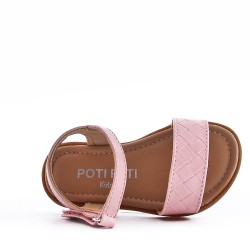 Sandale fille en simili cuir