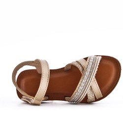 Sandale fille en simili cuir