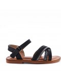 Girl's faux leather sandal