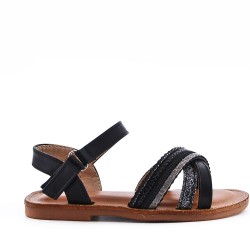 Girl's faux leather sandal