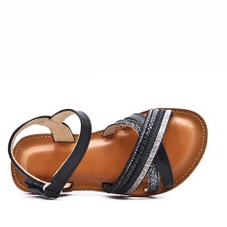 Sandale fille en simili cuir