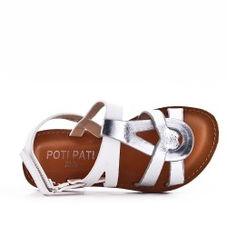 Girl's faux leather sandal