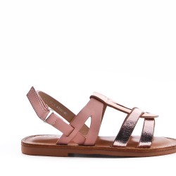 Girl's faux leather sandal