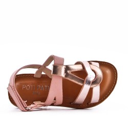 Girl's faux leather sandal