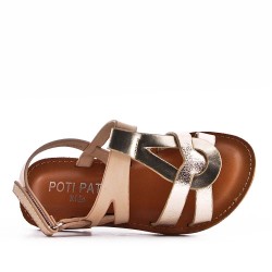 Girl's faux leather sandal