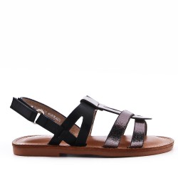 Girl's faux leather sandal