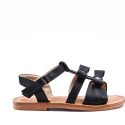 Sandale fille en simili cuir