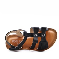 Girl's faux leather sandal