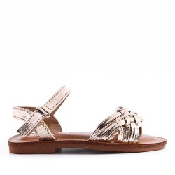 Girl's faux leather sandal